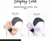 Hair Bow Display Card Template: Low Bun Design (PDF Digital Download)