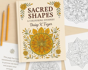Libro da colorare di geometria sacra – 166 pagine di mandala per la consapevolezza e il rilassamento / Materiali stampabili per la cura di sé spirituale