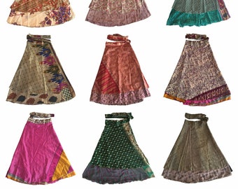 Short Silk Wrap Skirts