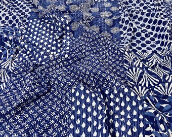 Rare Indigo Kantha Quilt