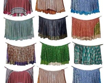 Indian Vintage Silk Long Wrap Skirts