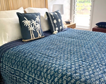 Nalini Indigo Kantha Quilt | Queen ~ King