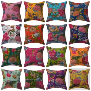 Handmade Kantha Pillow Covers image 1