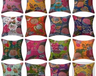 Fundas de almohada Kantha hechas a mano