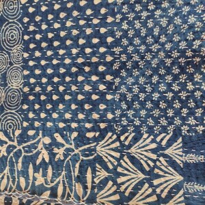 Kantha-Indigoblaue Steppdecke, indische Kantha-Tagesdecke, Bettwäsche, Überwurf, Einzelbett Bild 5