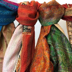 Silk Kantha Scarves | Scarf | Wraps | Shawls | Bandanas