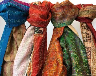 Silk Kantha Scarves | Scarf | Wraps | Shawls | Bandanas