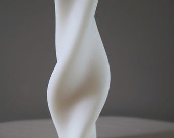 Aesthetic Minimalist Sculptural Candle for Home Décor from Natural Soy Wax for Japandi Interior with Unscented and Aroma Options