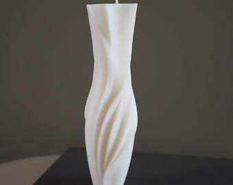 Aesthetic Minimalist Abstract Soy Wax Candle for Modern Japandi and Scandinavian Interior. Gift for Her. Unscented and Aroma options