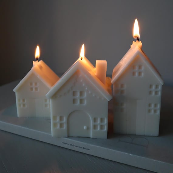New Home Candles set of 3. Vegan Home Decor. Fragrance-free and Aroma options. Packaged gift for Christmas and Housewarming