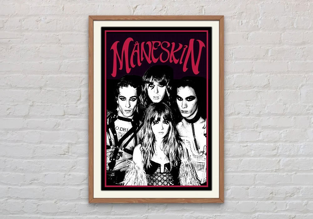 Discover Mneskin Poster, Maneskin Rock Band Poster