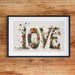 LOVE Wall Art Printables Valentine's Day Printable Floral Art Love Art ...