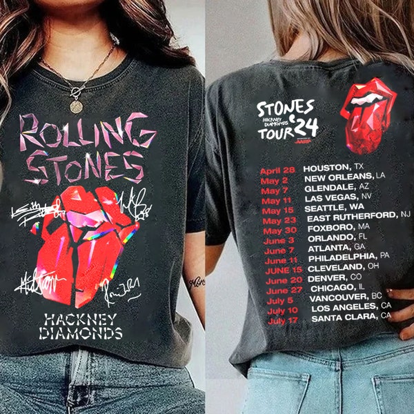 Vintage Rolling Stones  Tour 2024 Shirt, Rolling Stones Band Fan Shirt,Hackney Diamonds Tour Shirt,Rock and roll shirt,Music Festival Tee