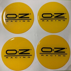 SET 4 X 40-120 Mm Hand Made Logo OZ Racing Silikone Stickers Aufkleber  Domed for Wheels Rim Center Hub Caps /nabendeckel Radkappen 