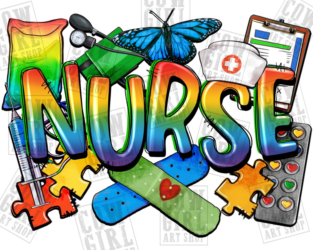 Nurse Autism Png Sublimation Design Download, Autism Awareness Png