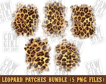 Leopard patches png sublimation design bundle, western patches png, leopard pattern png, patch png bundle, sublimate designs download