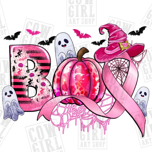 Boo pink pumpkin witch Breast Cancer png sublimation design download, Breast Cancer png, Cancer Awareness png,Halloween png,designs download