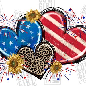 American Flag heart png sublimation design download, 4th of July png, USA flag png, western heart png, sublimate designs download