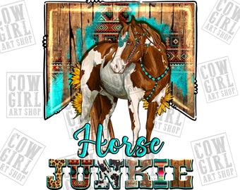 Western horse junkie png sublimation design download, western Horse png, Horse png, hand drawn horse png, sublimate designs download