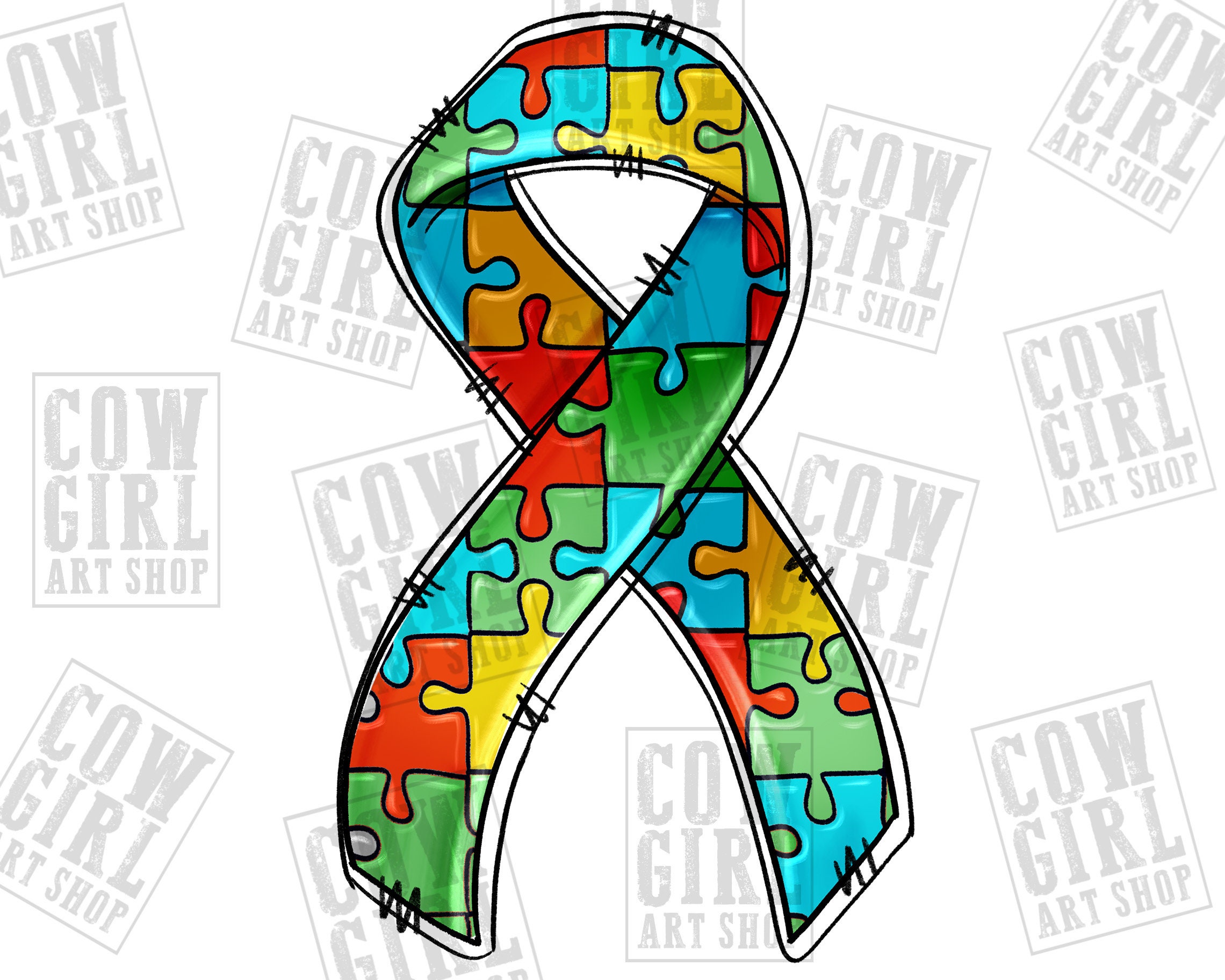 Autism Awareness Ribbon Coloring Page
