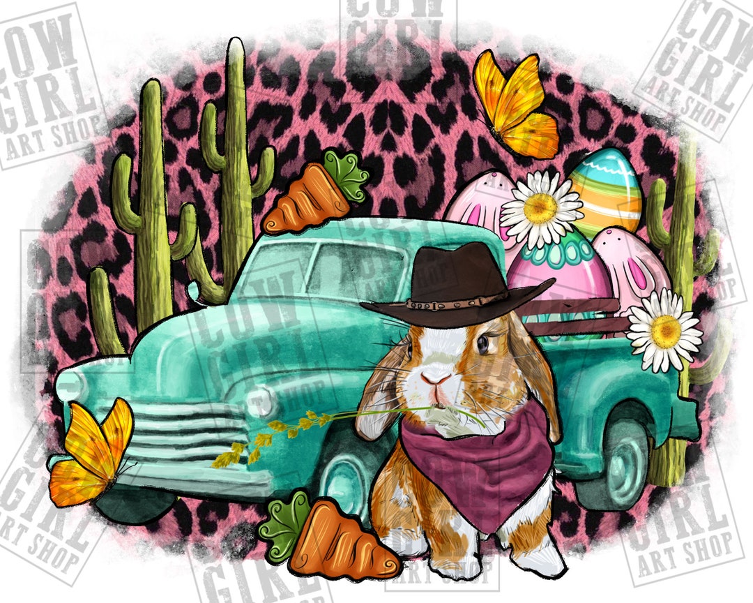 Western Rabbit Easter Png Sublimation Design Download, Easter Day Png ...