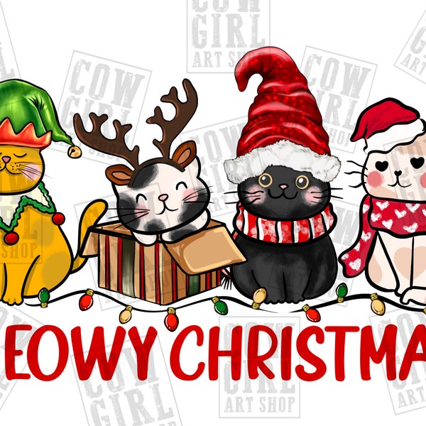Meowy Christmas Festive Table Runner