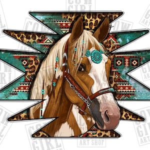 Western aztec horse png sublimation design download, western Horse png, Horse png, hand drawn horse png, sublimate designs download