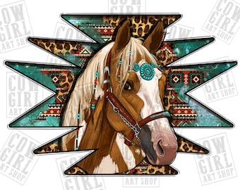Western aztec horse png sublimation design download, western Horse png, Horse png, hand drawn horse png, sublimate designs download