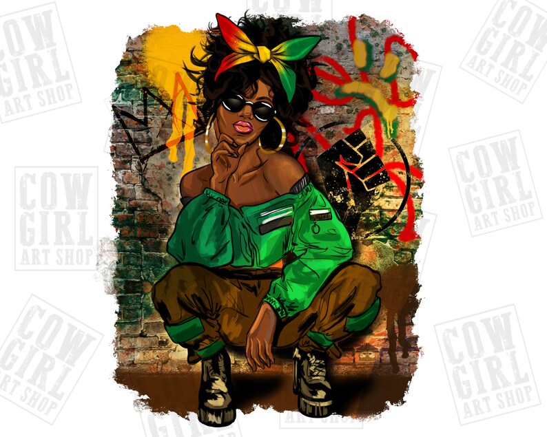 Juneteenth svart kvinna modeflicka png sublimeringsdesign nedladdning, Juneteenth png, Emancipationsdagen png, sublimerade designer nedladdning bild 1