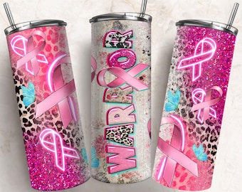 Warrior 20 oz skinny tumbler png sublimation design download, Breast Cancer tumbler wrap png, Cancer 20 oz tumbler designs, download