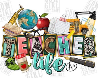 Western Teacher life png sublimation design download, Teacher's Day png, western Teacher png, Teacher png, sublimate designs download