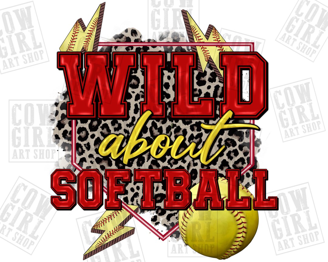 Wild About Softball Png Sublimation Design Download, Softball Png, Sports Png, Western