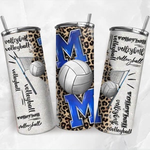 Volleyball mom blue 20 oz skinny tumbler png, Mother&#39;s day tumbler wrap png, Mom 20 oz tumbler designs, sport tumbler png download