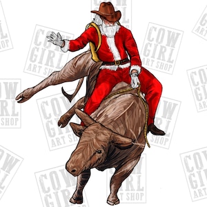 Santa riding a Bull png sublimation design download, Merry Christmas png, Santa Claus png, Holiday png, sublimate designs download