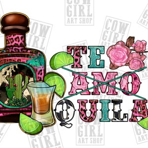 Te amo quila png sublimation design download, Happy Valentine's Day png, Valentine's tequila png, sublimate designs download