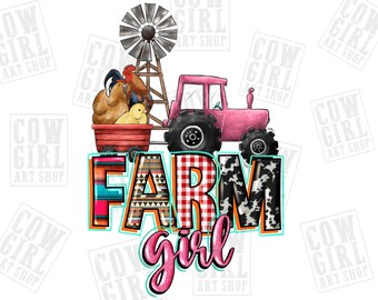 Farm girl png sublimation design download, farm life png, farm truck png, farm love png, animal png, sublimate designs download