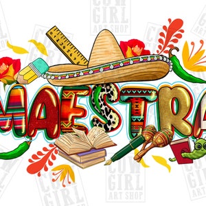 Cinco de mayo Maestra png sublimation design download, Mexican Day png, Teacher&#39;s Day png, Mexican Teacher png, sublimate designs download