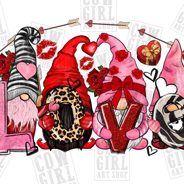 Love gnomies Valentine's Day png sublimation design download, Happy Valentine's Day png, Valentine's gnomes png, sublimate designs download