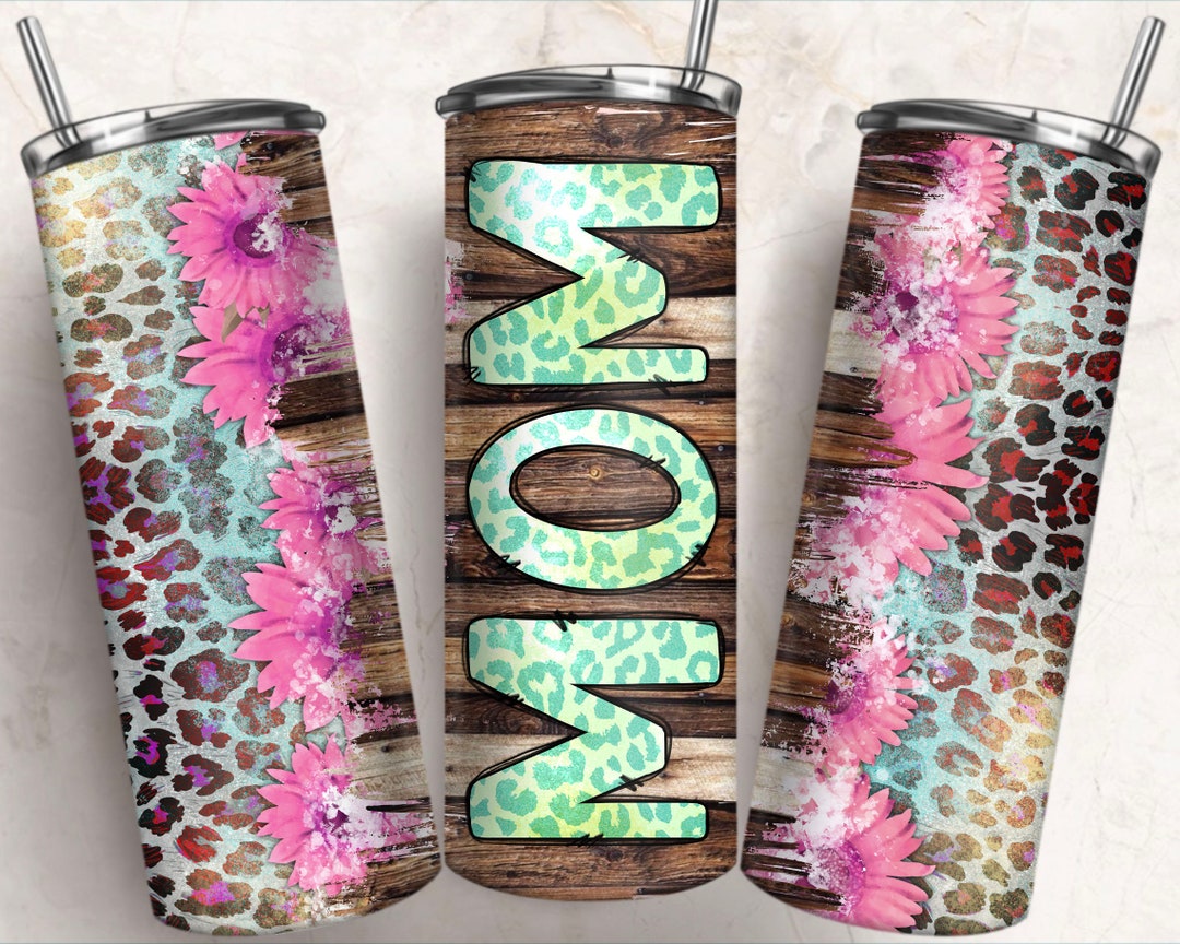 Mom Leopard 20oz Skinny Tumbler Png Sublimation Design Download, Mother ...