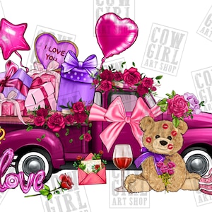 Valentine truck png sublimation design download, Valentine&#39;s Day png, Happy Valentine&#39;s png, sublimate designs download