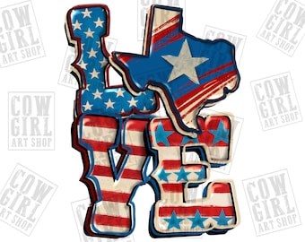 Kärlek Texas png sublimeringsdesign nedladdning, 4 juli png, amerikansk flagga png, Texas png, Texas karta png, sublimerade designer nedladdning