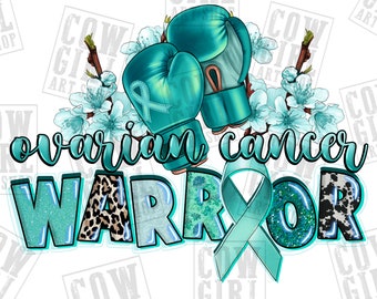 Ovarian Cancer Warrior png sublimation design download, Cancer awareness png, blue ribbon png,western warrior png,sublimate designs download