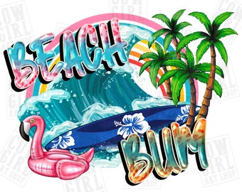 Beach bum png sublimation design download, summer vibes png, summer holiday png, hello summer png, beach time png,sublimate designs download
