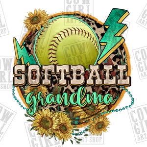 Softball grandma png sublimation design download, Softball png, sports grandma png, sunflowers Softball ball png, sublimate download