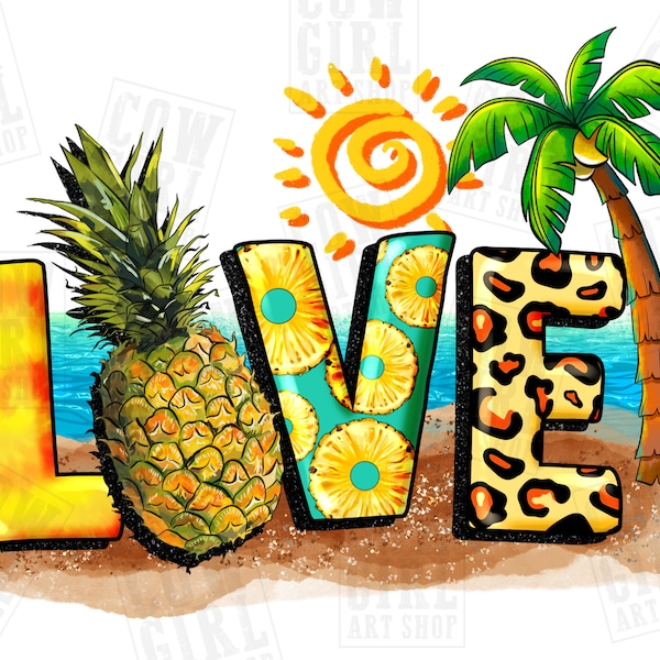 Love Pineapple summer png sublimation design download, Tropical fruits png, Pineapple png, summer fruit png, sublimation designs download