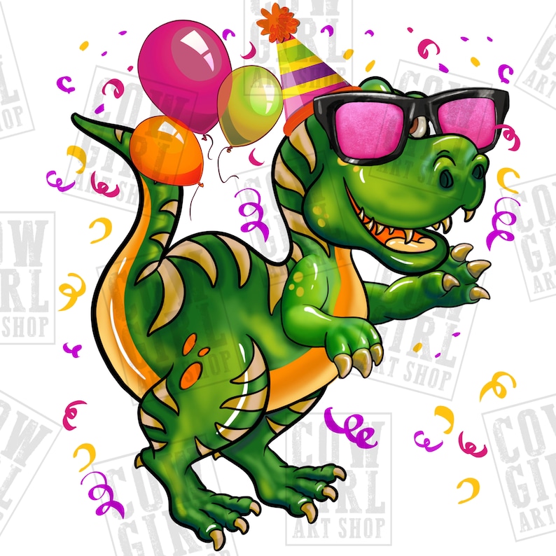 Cumpleaños t-rex rosa png descarga de diseño de sublimación, cumpleaños ...