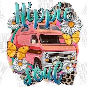 Hippie Soul png sublimation design download, western Hippie Soul png, Hippie van png, western hippie soul png, sublimate designs download