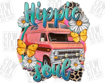 Hippie Soul png sublimation design download, western Hippie Soul png, Hippie van png, western hippie soul png, sublimate designs download