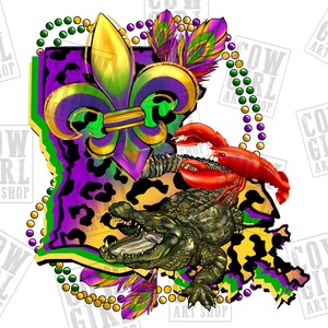 Louisiana Karte Mardi Gras png Sublimation Design download, Louisiana png, Mardi Gras Karneval png, sublimate designs download