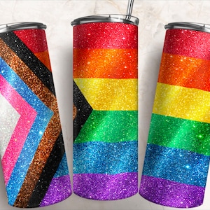 Pride flag 20oz skinny tumbler png sublimation design download, LGBTQ+ tumbler png, western tumbler png, sublimate designs download